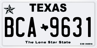 TX license plate BCA9631