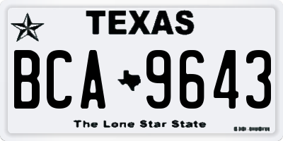 TX license plate BCA9643