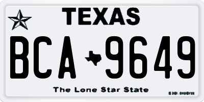 TX license plate BCA9649
