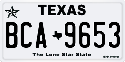 TX license plate BCA9653