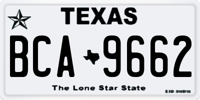 TX license plate BCA9662