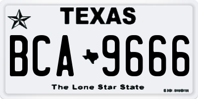 TX license plate BCA9666