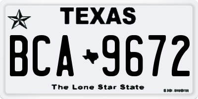 TX license plate BCA9672