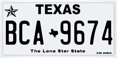 TX license plate BCA9674