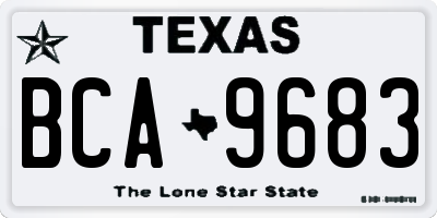 TX license plate BCA9683