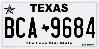 TX license plate BCA9684
