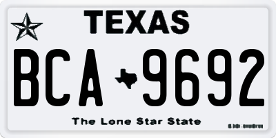 TX license plate BCA9692