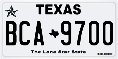 TX license plate BCA9700