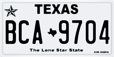 TX license plate BCA9704