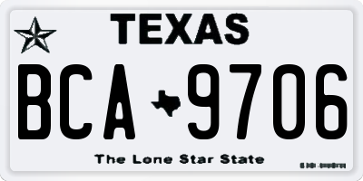 TX license plate BCA9706