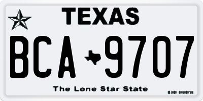 TX license plate BCA9707