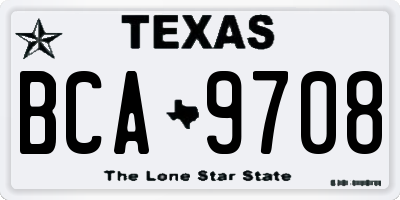 TX license plate BCA9708