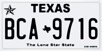 TX license plate BCA9716