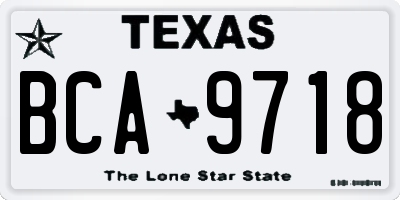 TX license plate BCA9718