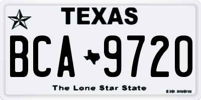 TX license plate BCA9720