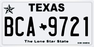 TX license plate BCA9721