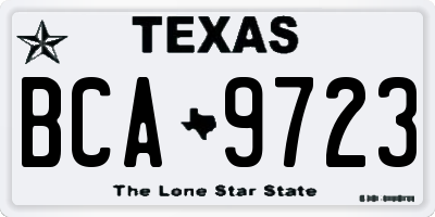 TX license plate BCA9723