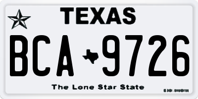 TX license plate BCA9726