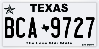 TX license plate BCA9727