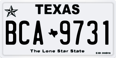 TX license plate BCA9731