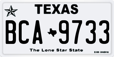 TX license plate BCA9733