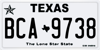 TX license plate BCA9738