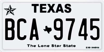 TX license plate BCA9745