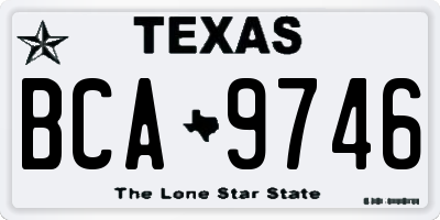 TX license plate BCA9746