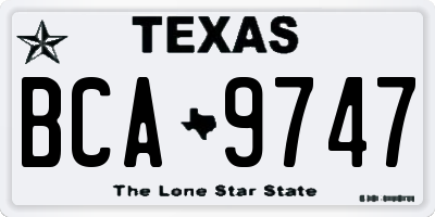 TX license plate BCA9747