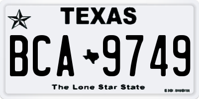 TX license plate BCA9749