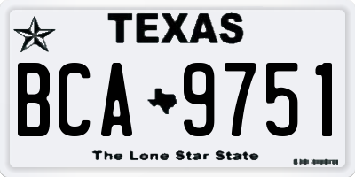 TX license plate BCA9751