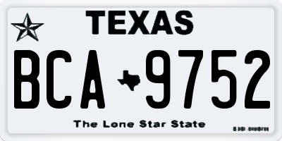 TX license plate BCA9752