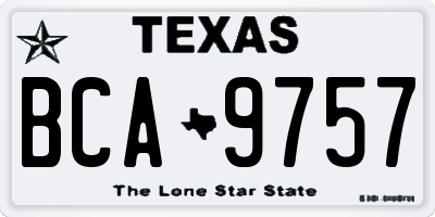 TX license plate BCA9757