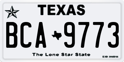 TX license plate BCA9773