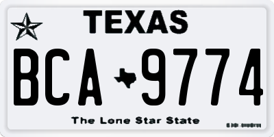TX license plate BCA9774