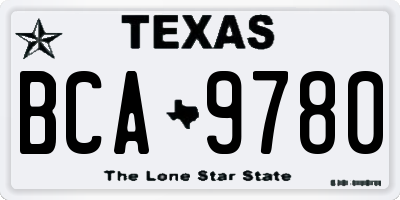 TX license plate BCA9780