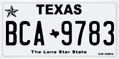 TX license plate BCA9783