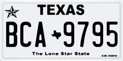 TX license plate BCA9795