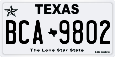 TX license plate BCA9802