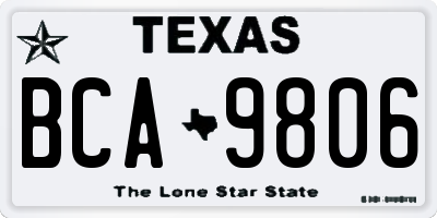 TX license plate BCA9806