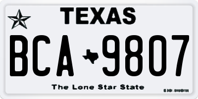 TX license plate BCA9807