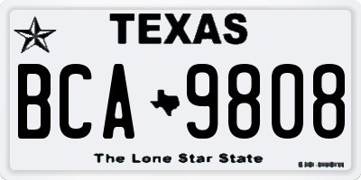 TX license plate BCA9808