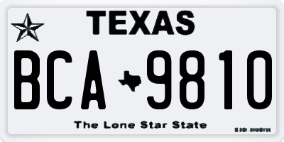 TX license plate BCA9810