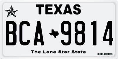 TX license plate BCA9814