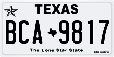 TX license plate BCA9817
