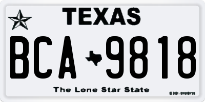 TX license plate BCA9818