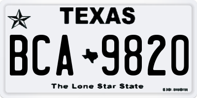 TX license plate BCA9820