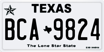TX license plate BCA9824