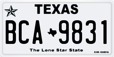 TX license plate BCA9831