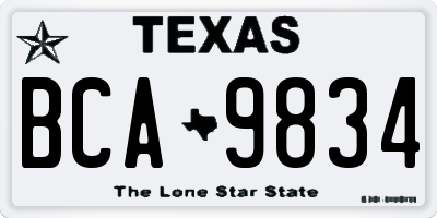 TX license plate BCA9834